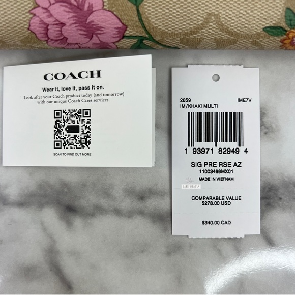 Coach Rose Prairie Signature Large Accordion Zip Wallet - Picture 10 of 10